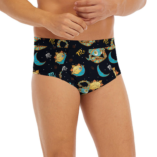 Cute Cartoon Scorpio Pattern Print Men's Briefs
