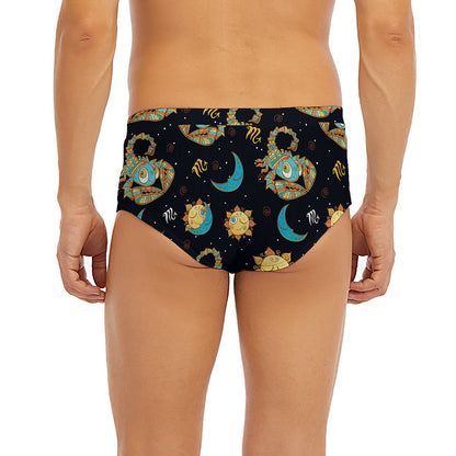 Cute Cartoon Scorpio Pattern Print Men's Briefs