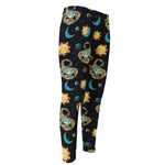 Cute Cartoon Scorpio Pattern Print Men's Compression Pants