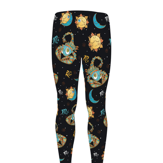 Cute Cartoon Scorpio Pattern Print Men's leggings