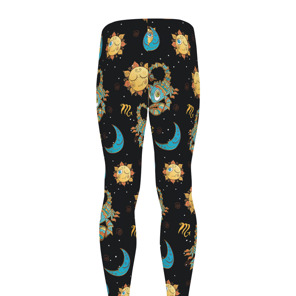 Cute Cartoon Scorpio Pattern Print Men's leggings