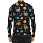 Cute Cartoon Scorpio Pattern Print Men's Long Sleeve Rash Guard