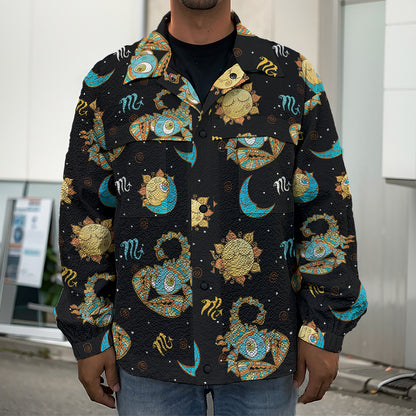 Cute Cartoon Scorpio Pattern Print Men's Shirt Jacket