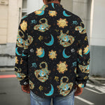Cute Cartoon Scorpio Pattern Print Men's Shirt Jacket