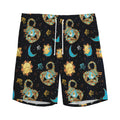Cute Cartoon Scorpio Pattern Print Men's Athletic Shorts
