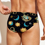 Cute Cartoon Scorpio Pattern Print Men's Swim Briefs