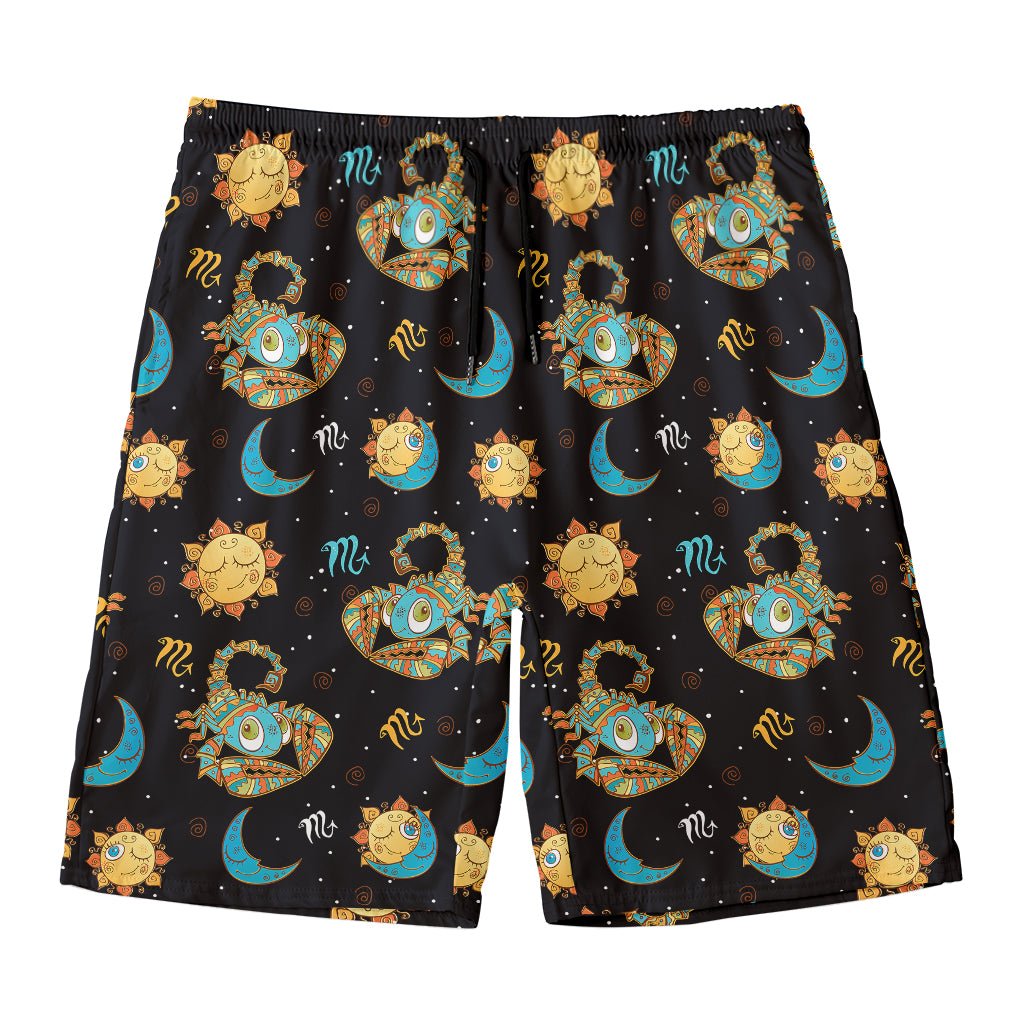Cute Cartoon Scorpio Pattern Print Men's Swim Trunks