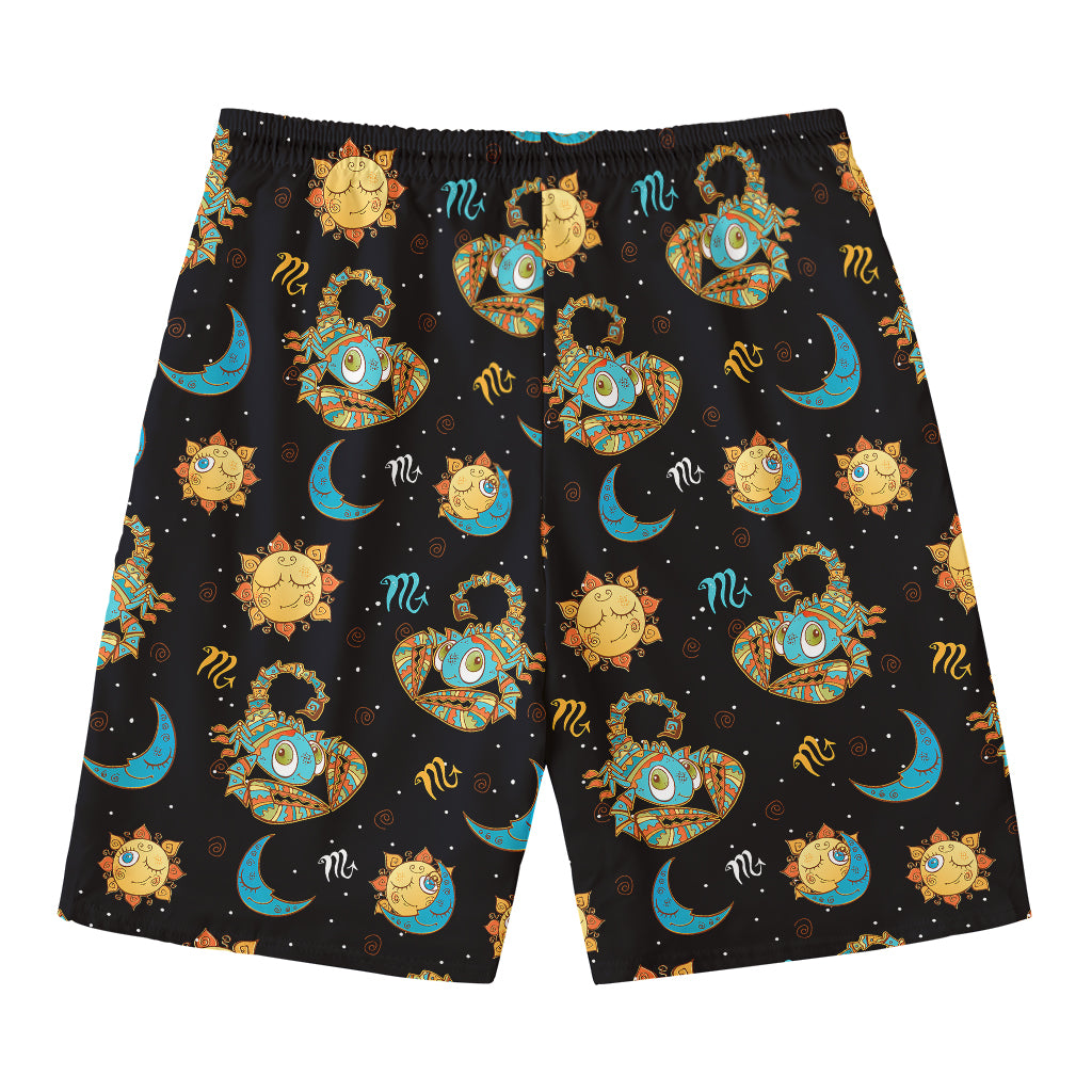 Cute Cartoon Scorpio Pattern Print Men's Swim Trunks