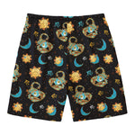 Cute Cartoon Scorpio Pattern Print Men's Swim Trunks