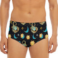 Cute Cartoon Scorpio Pattern Print Men's Triangle Swim Briefs