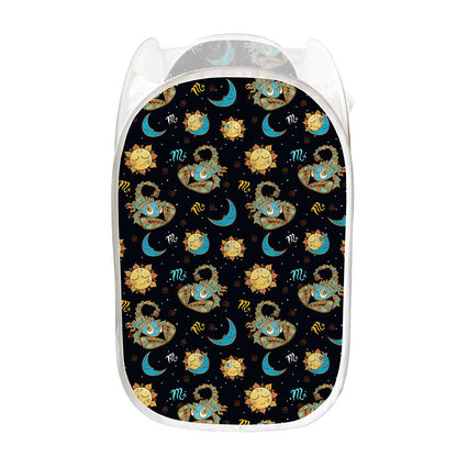Cute Cartoon Scorpio Pattern Print Mesh Laundry Hamper