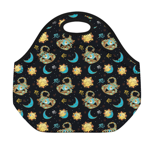 Cute Cartoon Scorpio Pattern Print Neoprene Lunch Bag