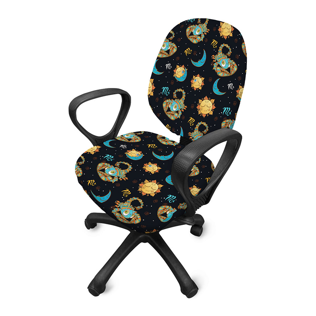 Cute Cartoon Scorpio Pattern Print Office Chair Cover