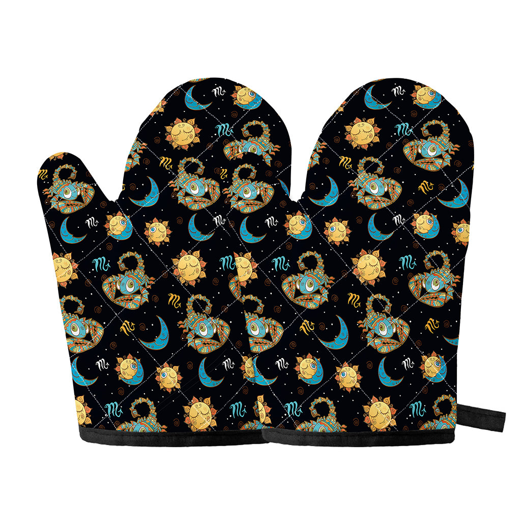 Cute Cartoon Scorpio Pattern Print Oven Mitts
