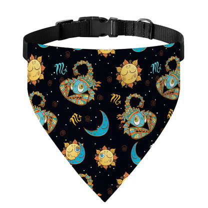 Cute Cartoon Scorpio Pattern Print Over The Collar Dog Bandana