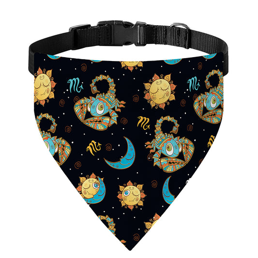 Cute Cartoon Scorpio Pattern Print Over The Collar Dog Bandana