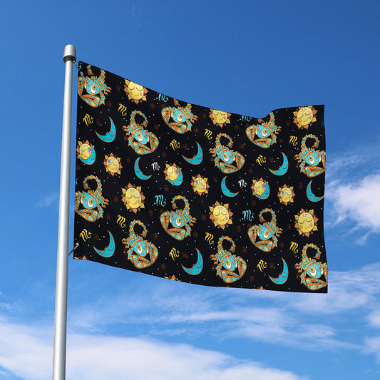 Cute Cartoon Scorpio Pattern Print Polyester Flag