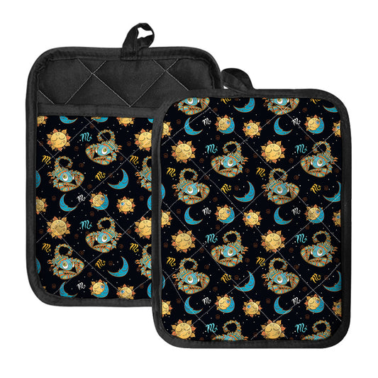Cute Cartoon Scorpio Pattern Print Pot Holders With Pocket