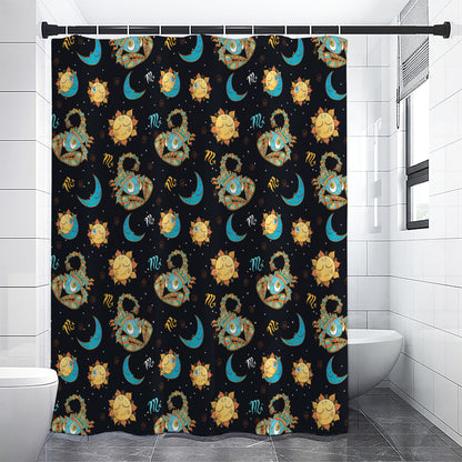 Cute Cartoon Scorpio Pattern Print Premium Shower Curtain