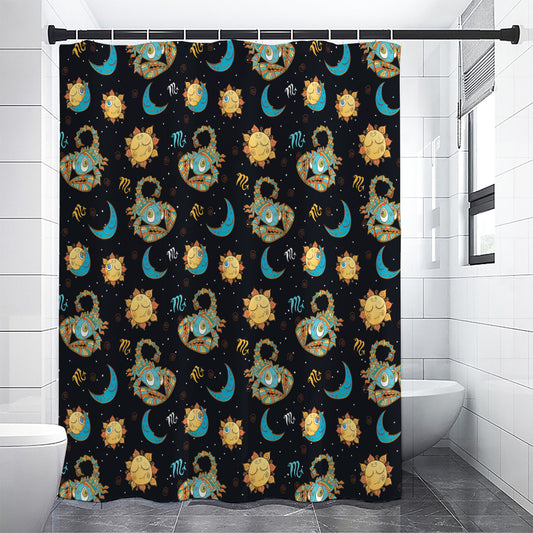 Cute Cartoon Scorpio Pattern Print Premium Shower Curtain