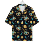 Cute Cartoon Scorpio Pattern Print Rayon Hawaiian Shirt