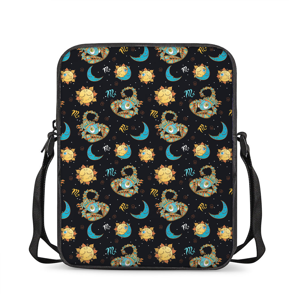 Cute Cartoon Scorpio Pattern Print Rectangular Crossbody Bag