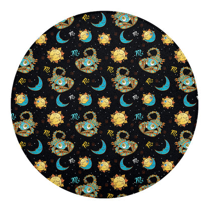 Cute Cartoon Scorpio Pattern Print Round Blanket