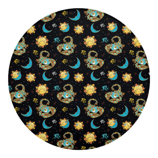 Cute Cartoon Scorpio Pattern Print Round Blanket
