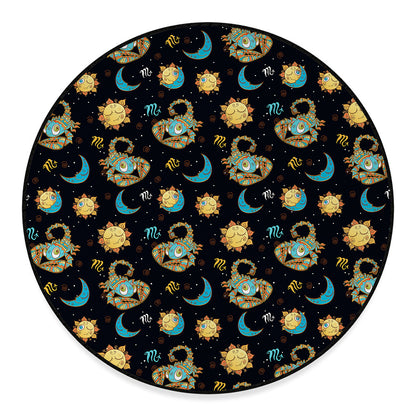 Cute Cartoon Scorpio Pattern Print Round Floor Mat