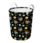 Cute Cartoon Scorpio Pattern Print Round Laundry Basket
