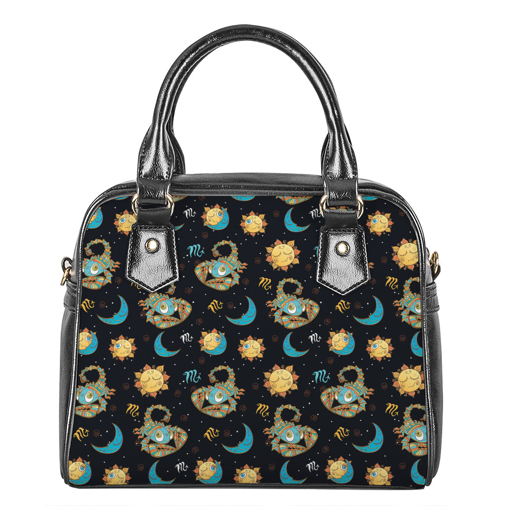 Cute Cartoon Scorpio Pattern Print Shoulder Handbag
