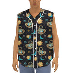Cute Cartoon Scorpio Pattern Print Sleeveless Baseball Jersey
