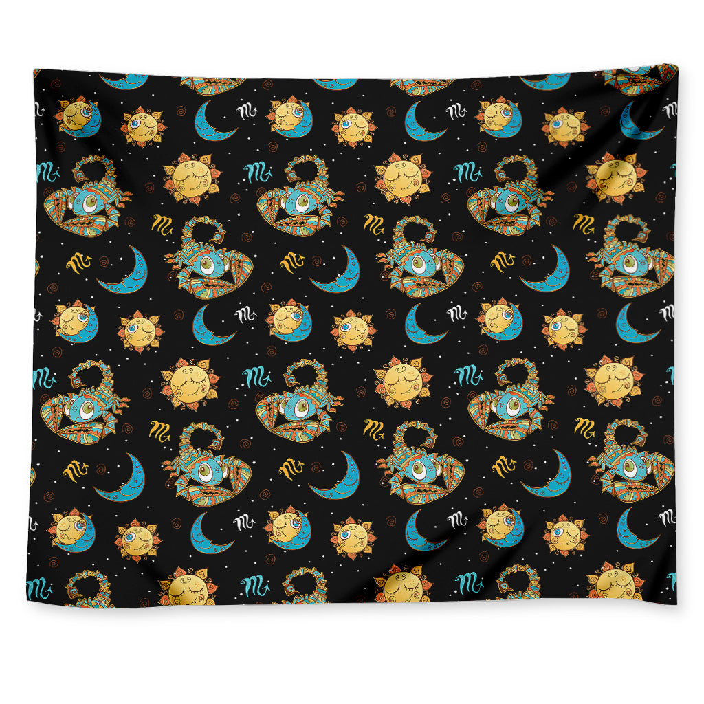 Cute Cartoon Scorpio Pattern Print Tapestry
