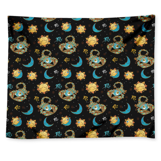 Cute Cartoon Scorpio Pattern Print Tapestry