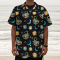 Cute Cartoon Scorpio Pattern Print Textured Short Sleeve Shirt