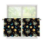 Cute Cartoon Scorpio Pattern Print Tier Curtains