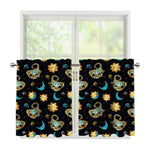 Cute Cartoon Scorpio Pattern Print Tier Curtains