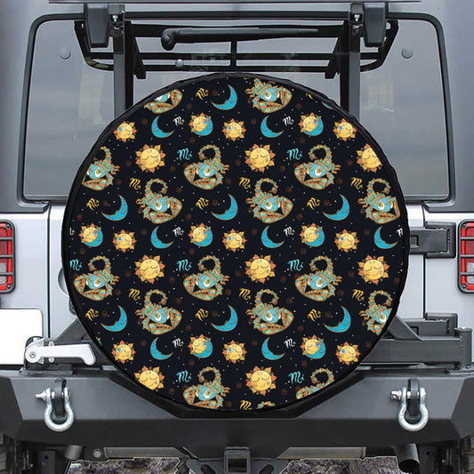 Cute Cartoon Scorpio Pattern Print Tire Cover