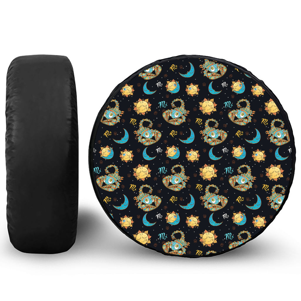 Cute Cartoon Scorpio Pattern Print Tire Cover