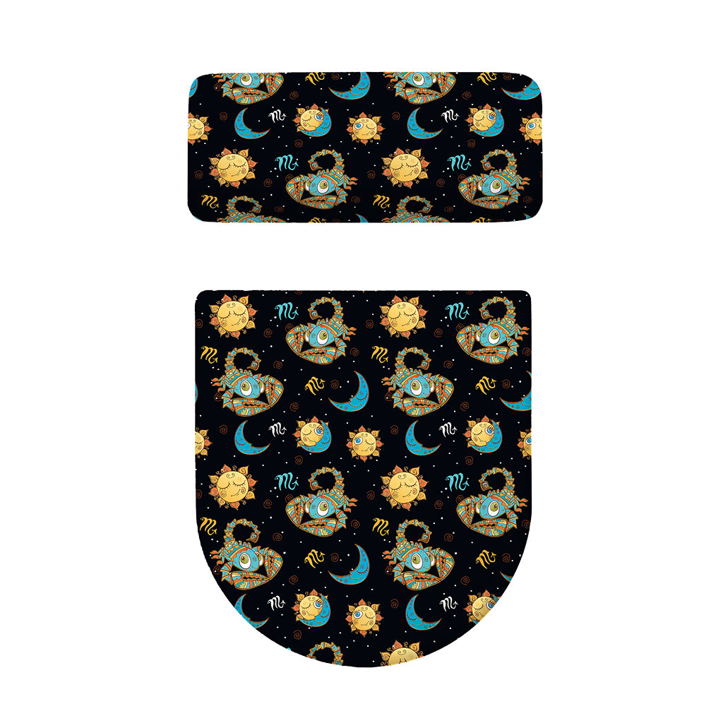 Cute Cartoon Scorpio Pattern Print Toilet Lid And Tank Cover Set