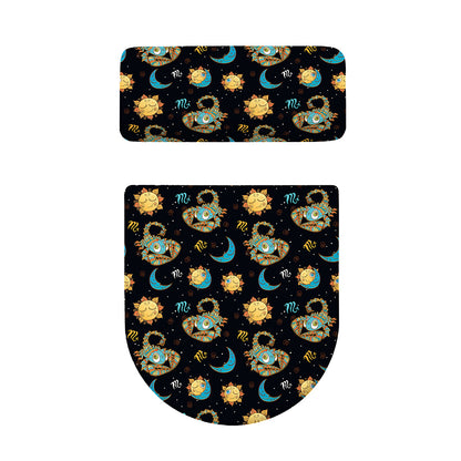 Cute Cartoon Scorpio Pattern Print Toilet Lid And Tank Cover Set