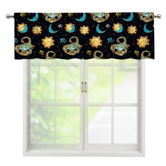 Cute Cartoon Scorpio Pattern Print Window Valance