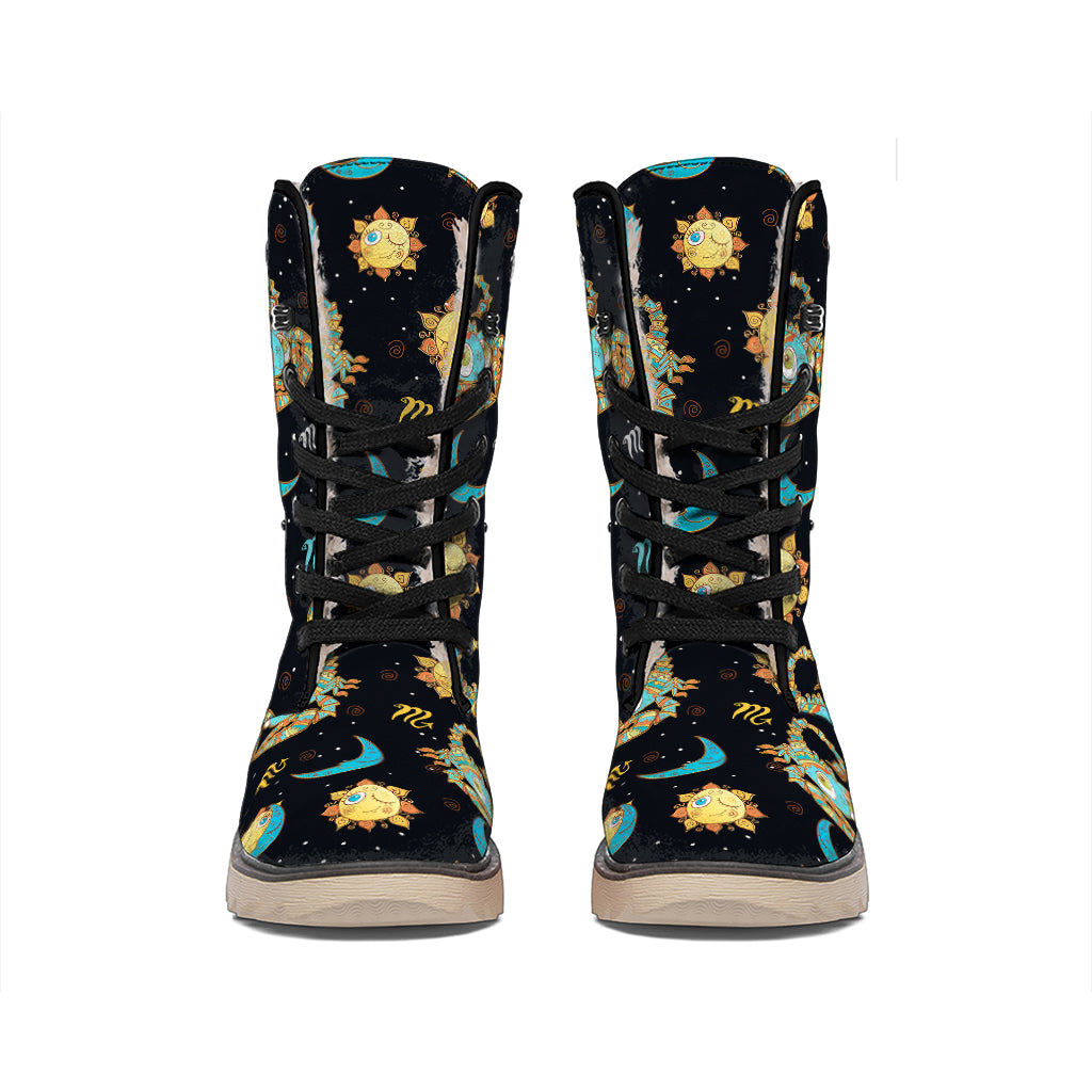 Cute Cartoon Scorpio Pattern Print Winter Boots