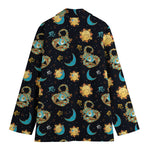 Cute Cartoon Scorpio Pattern Print Women's Blazer