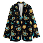 Cute Cartoon Scorpio Pattern Print Women's Cotton Blazer
