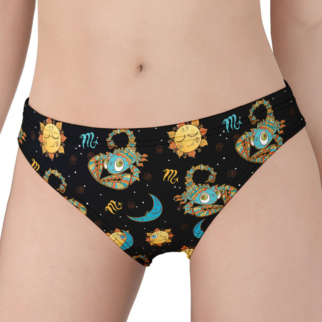 Cute Cartoon Scorpio Pattern Print Women's Panties