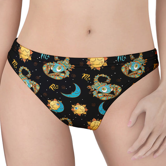 Cute Cartoon Scorpio Pattern Print Women's Thong