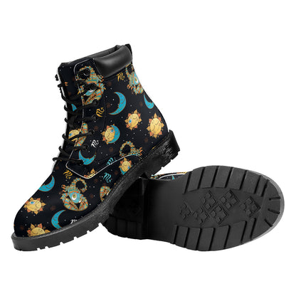 Cute Cartoon Scorpio Pattern Print Work Boots