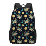 Cute Cartoon Taurus Pattern Print 17 Inch Backpack