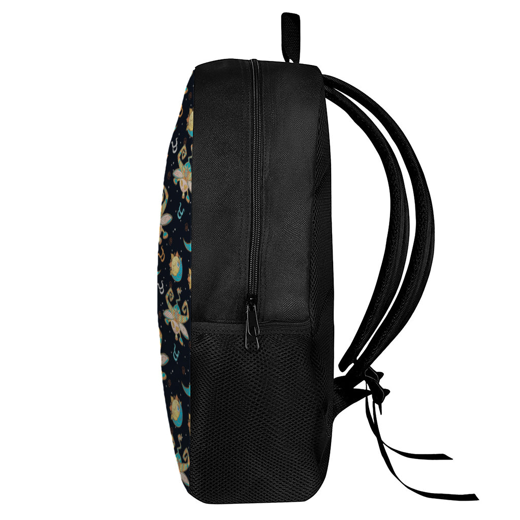 Cute Cartoon Taurus Pattern Print 17 Inch Backpack